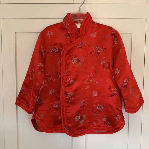 Girls Chinese Red Qipao Top - Picture 2 of 8